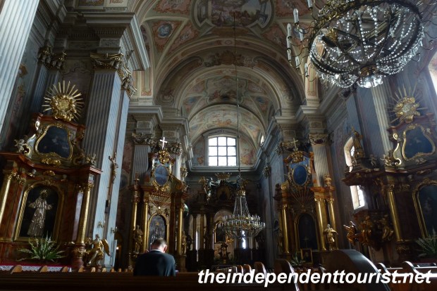 St. Anne's Church, considered the most ornate church in Warsaw. It escaped major damage in World War II.