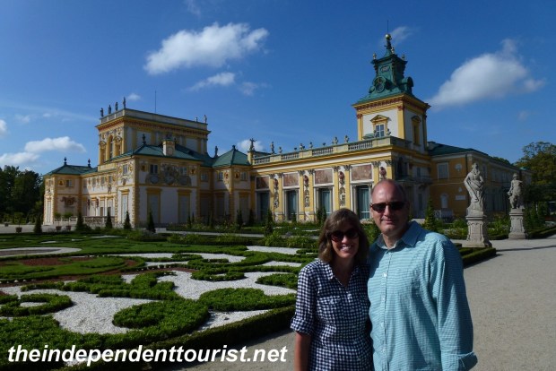 A view of Wilanów Palace, with its beautiful gardens.