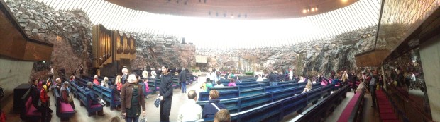 A panorama view of the Temppeliaukio Rock Church.
