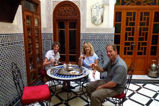 The tea and biscuit welcome at our Riad in Fez.