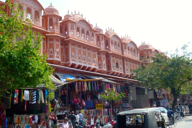 Rows of shops in the central district of Jaipur.