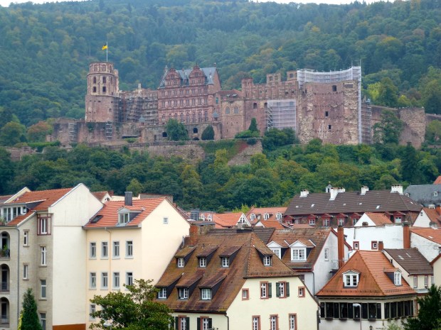 A view of Heidelberg Castle from Altstadt.