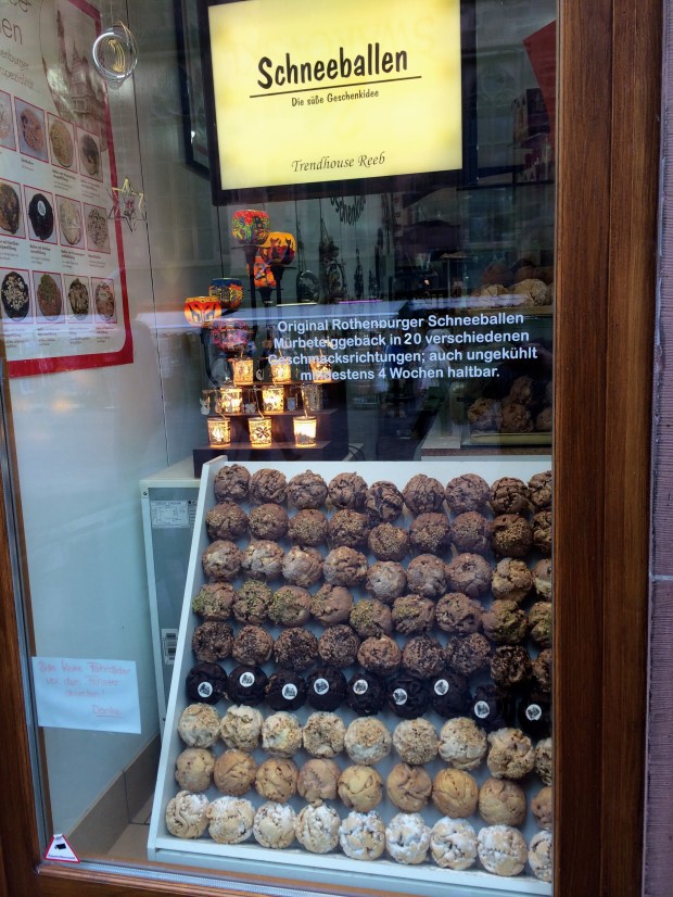 Tasty schneeballen (snowballs), a German pastry.