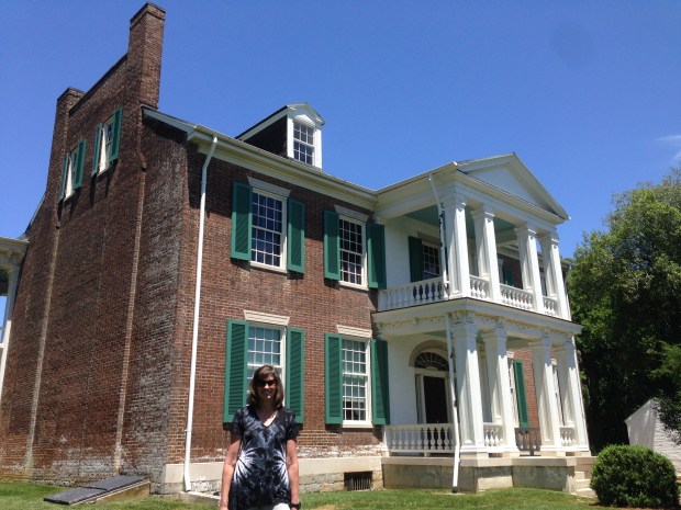 Robyn with a view of the front of the Carnton Plantation home. Wounded and dying soldiers were laid all over the grounds as well as in the house.