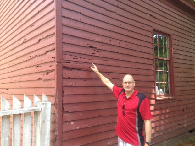 The Carter farm office building, which is the most bullet damaged building still standing from the Civil War.