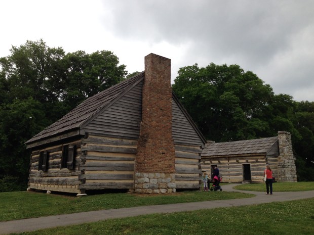 The building on the left was originally two stories and was Andrew Jackson's first home at The Hermitage. It was later reduced to one story and became a slave quarters.