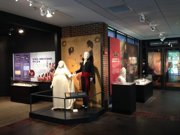 Statues of Andrew Jackson and his wife Rachel in the visitor's center. The marriage caused quite a stir at the time, since her divorce from her first husband had not been finalized prior to their marriage. She died right before Jackson moved in to the White House.