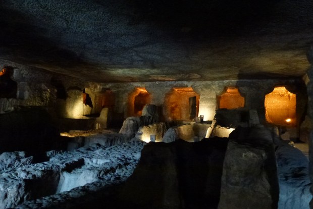 Cave #24 - unfinished, giving a feel for the work required to carve just one of these beautiful temples.