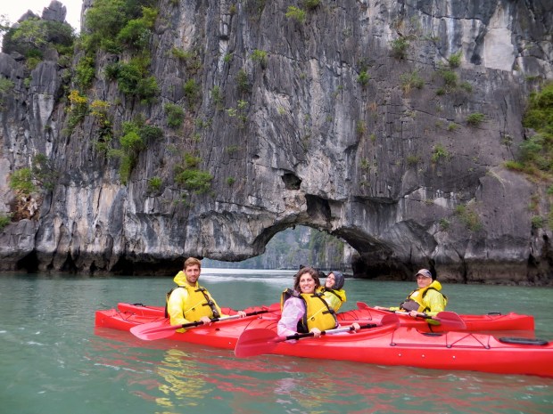 Kayaking in Ha Long Bay, Vietnam.